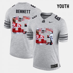 Youth(Kids) Pictorital Gridiron Fashion #63 Ohio State Pictorial Gridiron Fashion Michael Bennett college Jersey - Gray