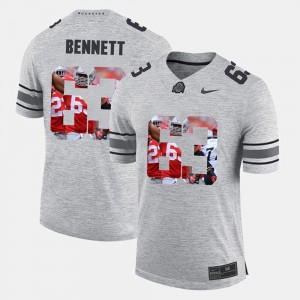 Mens Pictorital Gridiron Fashion #63 Pictorial Gridiron Fashion Buckeye Michael Bennett college Jersey - Gray