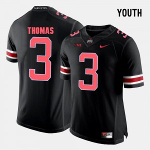 Kids #3 Michael Thomas college Jersey - Black Football Ohio State Buckeyes