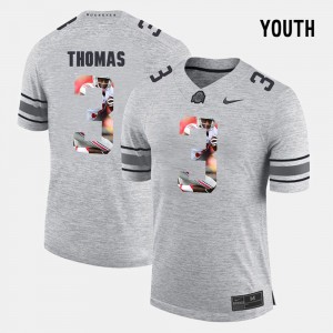 Youth #3 Pictorial Gridiron Fashion Ohio State Pictorital Gridiron Fashion Michael Thomas college Jersey - Gray