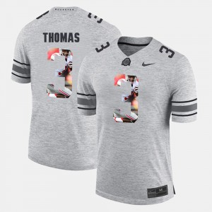 Men #3 Pictorial Gridiron Fashion Buckeye Pictorital Gridiron Fashion Michael Thomas college Jersey - Gray