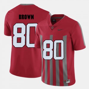 Men's Ohio State Football #80 Noah Brown college Jersey - Red