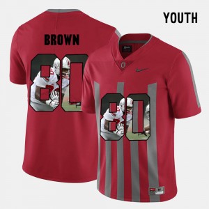 Kids Pictorial Fashion Ohio State Buckeye #80 Noah Brown college Jersey - Red