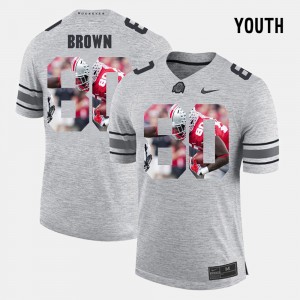 Kids #80 Pictorial Gridiron Fashion Pictorital Gridiron Fashion Buckeye Noah Brown college Jersey - Gray