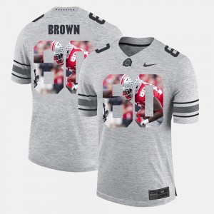 Men's Pictorial Gridiron Fashion Pictorital Gridiron Fashion Ohio State #80 Noah Brown college Jersey - Gray