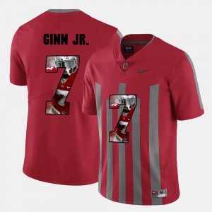 Men #7 OSU Pictorial Fashion Ted Ginn Jr. college Jersey - Red