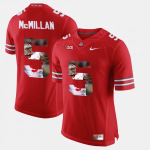 Men's Pictorial Fashion Buckeye #5 Raekwon McMillan college Jersey - Scarlet