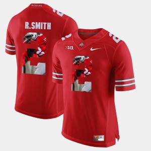 Men's #2 Rod Smith college Jersey - Scarlet Pictorial Fashion Ohio State