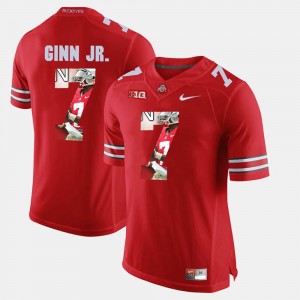 Men's Ohio State #7 Pictorial Fashion Ted Ginn Jr. college Jersey - Scarlet