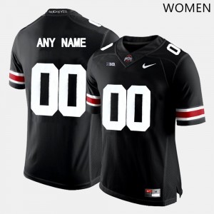 Womens Football #00 The Fighting Buckeyes Custom Official Jersey - Black