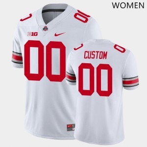 Women #00 OSU Buckeyes Football Custom Official Jersey - White