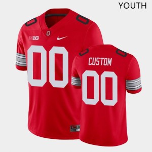 Youth Football #00 Buckeye Nation Custom University Jersey - Scarlet
