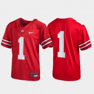 Youth Buckeye Football #1 Untouchable college Jersey - Scarlet