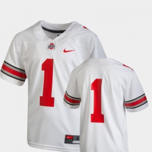 Kids Team Replica Football Buckeye #1 college Jersey - White