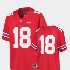 Youth(Kids) Replica Ohio State #18 Football college Jersey - Scarlet