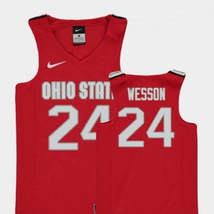 Kids Basketball Replica #24 Ohio State Andre Wesson college Jersey - Red