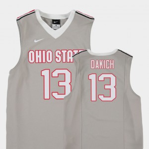 Youth Ohio State Buckeyes Replica Basketball #13 Andrew Dakich college Jersey - Gray