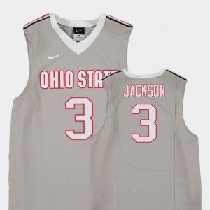 Youth Basketball Replica Buckeyes #3 C.J. Jackson college Jersey - Gray