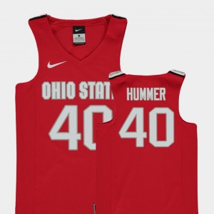 Youth(Kids) #40 Basketball OSU Buckeyes Replica Daniel Hummer college Jersey - Red