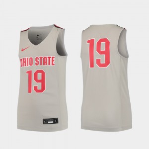 Youth #19 Basketball Ohio State Replica college Jersey - Gray