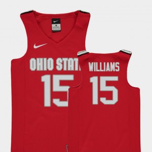 Kids OSU Buckeyes #15 Basketball Replica Kam Williams college Jersey - Red