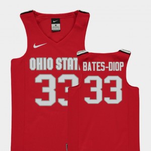 Youth(Kids) Ohio State Buckeye Basketball #33 Replica Keita Bates-Diop college Jersey - Red